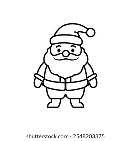 Icono de Santa Claus en estilo lineal. Personaje de Santa Claus aislado en blanco. Ilustración vectorial