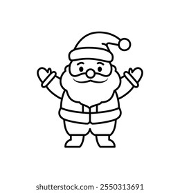 Icono de Santa Claus en estilo lineal. Personaje de Santa Claus aislado en blanco. Ilustración vectorial