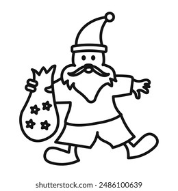 Santa Claus icon mark in filled style