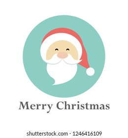 Santa Claus icon, Merry Christmas card, Christmas and New Year symbol, vector illustration