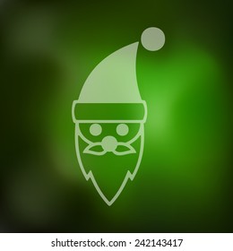 Santa Claus icon on blurred background