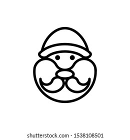 Santa claus icon with outline black. Icon for christmas