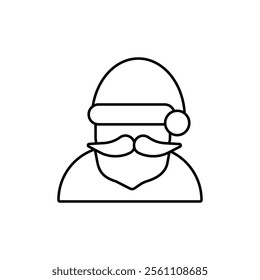 Santa Claus icon Outline vector line symbol