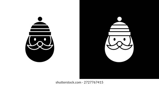 Conjunto de iconos de Santa Claus. colección de iconos planos. conjunto de siluetas de línea plana.