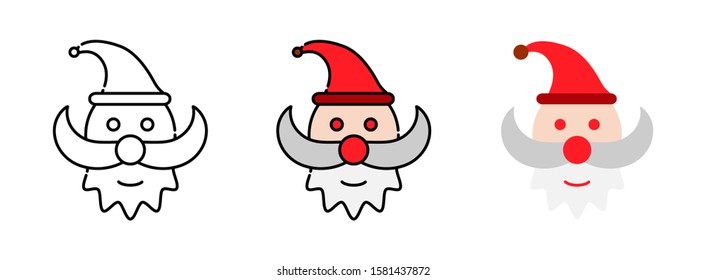 Santa Claus icon set  isolated on white background for web design