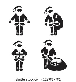 Santa claus icon set. Vector. 
