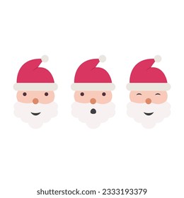 Santa Claus Icon Set Vector Design.