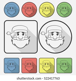 Santa Claus icon with a shadow. Vector illustration.