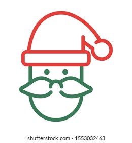 Santa claus icon. Simple design. Line vector. Isolate on white background.