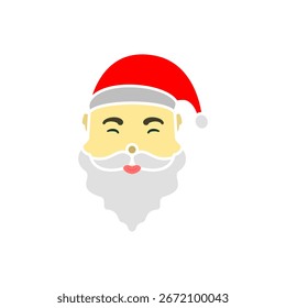 Icono de Papá Noel, estilo plano simple, Ilustración vectorial, símbolo, pictograma de Plantilla de logotipo de diseño, para UI o UX aislado en blanco para App móvil, editable