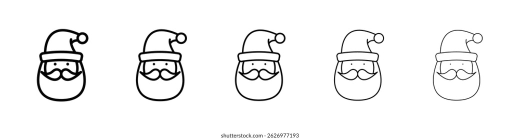 Santa Claus icon Simple thin line flat symbol