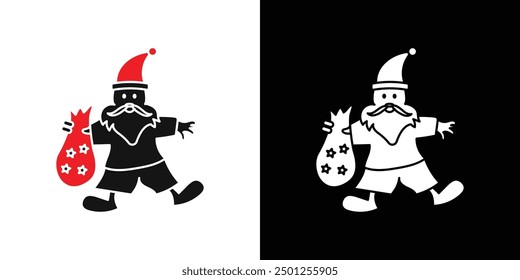 Santa Claus icon Symbol mark in filled style