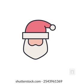 Icono de Santa Claus. Signo de símbolo de Santa Claus para el concepto móvil y el Diseño web. Icono de Vector, Ilustración de logotipo, Vector