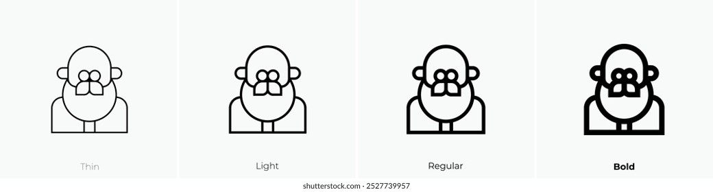 santa claus icon. Thin, Light Regular And Bold style design isolated on white background