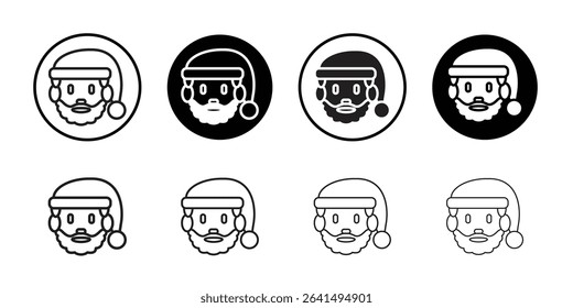Santa Claus icon Thin line illustration set vector