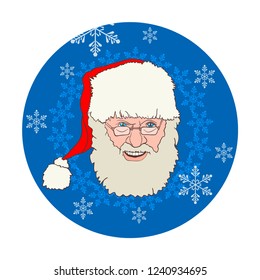 Santa Claus icon. Vector illustration of the logo which depicts Santa Claus.