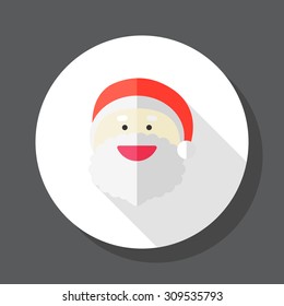 Santa Claus icon, vector illustration. Flat design style with long shadow,eps10