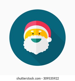 Santa Claus icon, vector illustration. Flat design style with long shadow,eps10