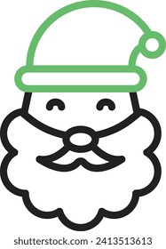 Imagen vectorial de icono de Santa Claus. Adecuado para aplicaciones web móviles y medios de impresión.