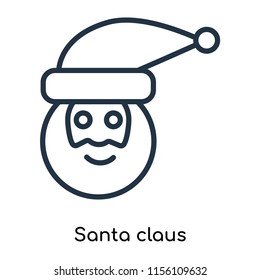 Santa claus icon vector isolated on white background, Santa claus transparent sign , thin symbols or lined elements in outline style