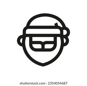 Santa Claus icon vector. Linear style sign for mobile concept and web design. Santa Claus symbol illustration. Pixel vector graphics - Vector.