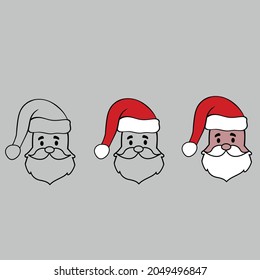 Santa Claus icon vector set. Christmas illustration sign collection. New Year symbol or logo.