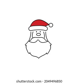 Juego de vectores de iconos de Santa Claus. colección de signos de ilustración de Navidad. Símbolo o logotipo de Año Nuevo.