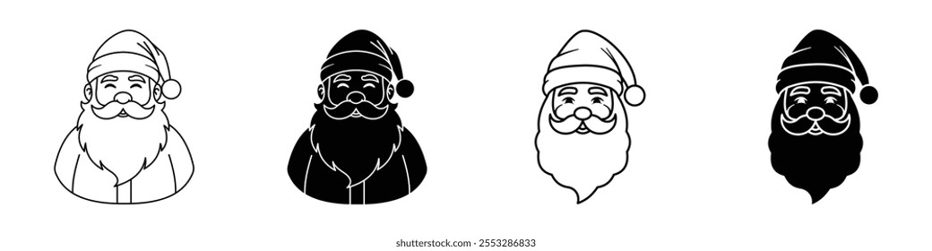 ícone Papai Noel conjunto de vetores. EPS10