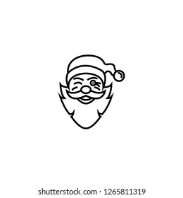 Santa Claus icon. Winking santa claus icon.