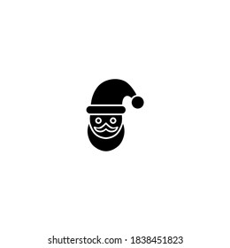 Santa claus icon. Winter icon. Simple, flat, black, glyph.