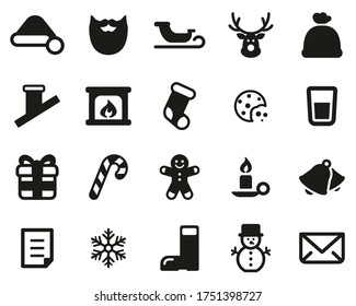 Santa Claus Icons Black & White Set Big