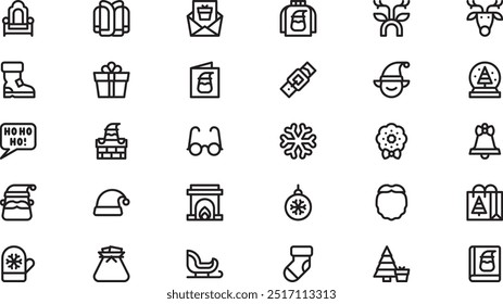 Santa claus icons High-Quality Vector Icons Collection with Editable Stroke. Ideal for Professional and Creative Projects.