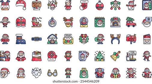 Santa claus icons High-Quality Vector Icons Collection with Editable Stroke. Ideal for Professional and Creative Projects.