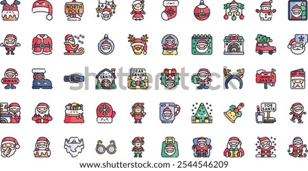 Santa claus icons High-Quality Vector Icons Collection with Editable Stroke. Ideal for Professional and Creative Projects.
