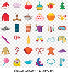Santa claus icons set. Cartoon style of 36 santa claus vector icons for web for any design
