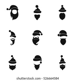 Santa Claus icons set. Simple illustration of 9 Santa Claus vector icons for web