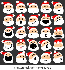 Santa Claus Icons. Vector illustration of Santa Claus Icons. Unique, twenty five pieces set. 