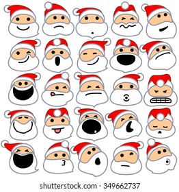 Santa Claus Icons. Vector illustration of Santa Claus Icons. Unique, twenty five pieces set. 