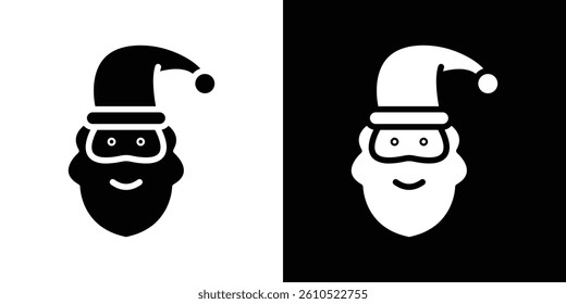 Santa Claus icons vector set in solid flat style