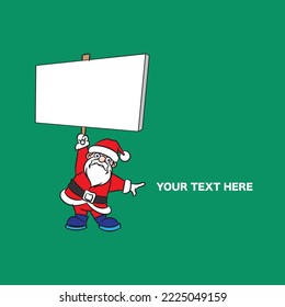 santa claus illustration with card design vector