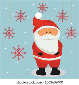 
Santa claus illustration with christmas decoration