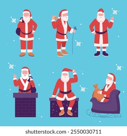 Santa Claus Ilustração de diferentes posses