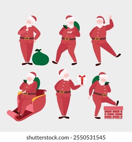 Santa Claus Ilustração de diferentes posses