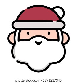 Santa Claus illustration, drawn Santa smiling.