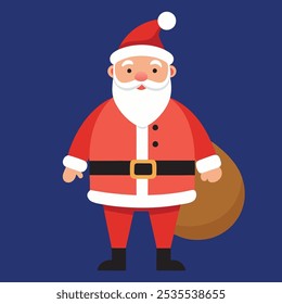 Santa Claus illustration in flat style. Vector illustration.