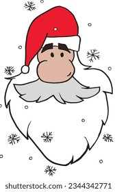 Santa Claus illustration image. 
Hand drawn image artwork of a Santa Claus. 
Simple cute original logo.
Hand drawn vector illustration for posters, cards, t-shirts.