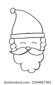 Santa Claus illustration image. 
Hand drawn image artwork of a Santa Claus. 
Simple cute original logo.
Hand drawn vector illustration for posters, cards, t-shirts.