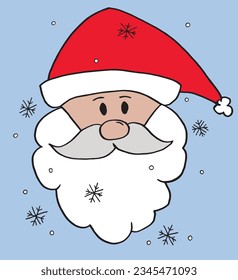 Santa Claus illustration image. 
Hand drawn image artwork of a Santa Claus. 
Simple cute original logo.
Hand drawn vector illustration for posters, cards, t-shirts.