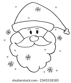 Santa Claus illustration image. 
Hand drawn image artwork of a Santa Claus. 
Simple cute original logo.
Hand drawn vector illustration for posters, cards, t-shirts.