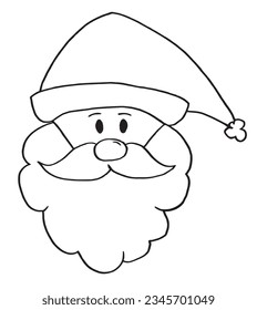 Santa Claus illustration image. 
Hand drawn image artwork of a Santa Claus. 
Simple cute original logo.
Hand drawn vector illustration for posters, cards, t-shirts.